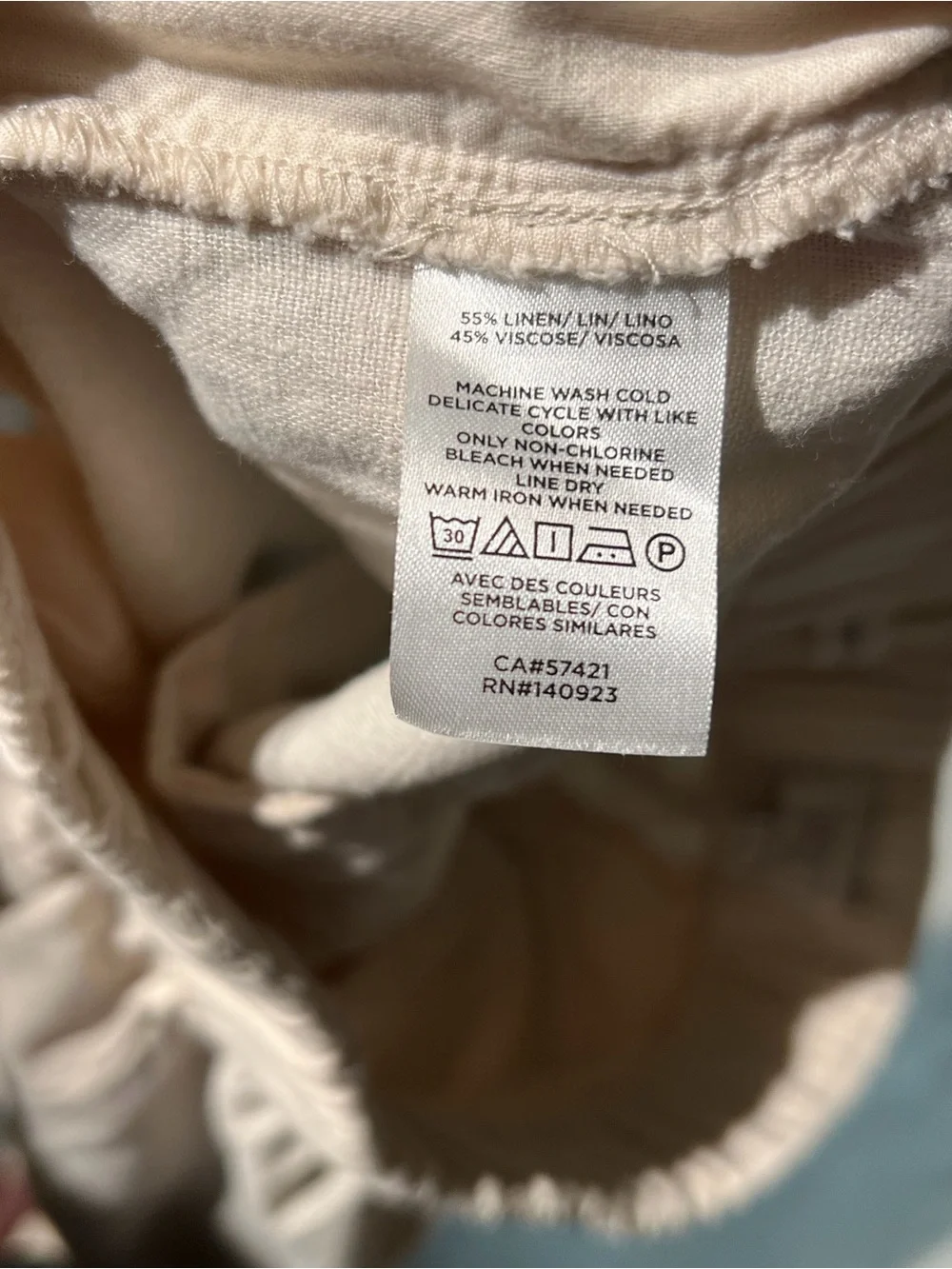 LOFT Outlet High Rise Straight Linen Blend Tan Pants Womens M